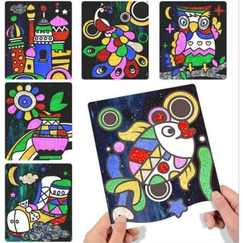 Childrens DIY Drawing Toy Set Magic Shining Colorful Stickers Transfer Painting Art Crafts for Kids Early Educational Toys