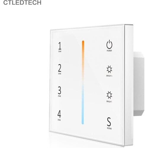 New T12-1 Tree shape DMX512 Duble Color CCT Touch Controller panel DMX512 Signal Master panel 4 zones Wall Mounfed Touch Panel