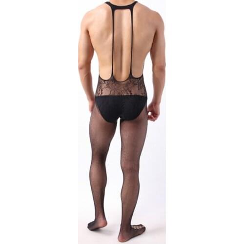 New Arrive Mens Sexy Body stockings Fishnet Open Crotch Tights Lingerie Erotic Bodysuit Sleepwear Adult Funny Jumpsuit Nighties