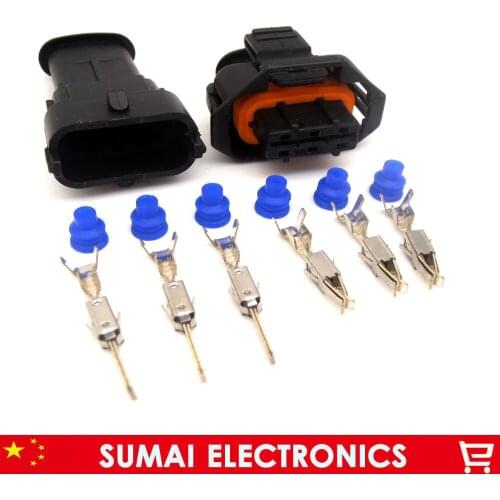 Sample, 3Pin 3.5mm male&female Auto airflow rate senser plug,axle load/intake pressure plug,Auto waterproof connector for Bosch