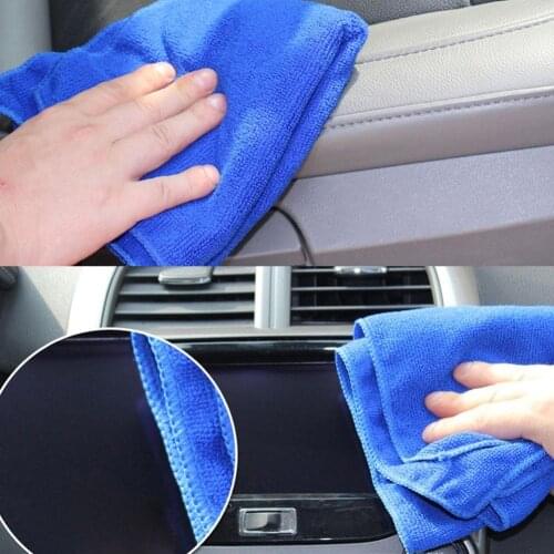 2 Pcs 25cm x 25cm Car Wash Microfiber Towel Car Cleaning Drying Cloth Hemming Car Care Cloth Detailing Car Wash Towel For Toyota