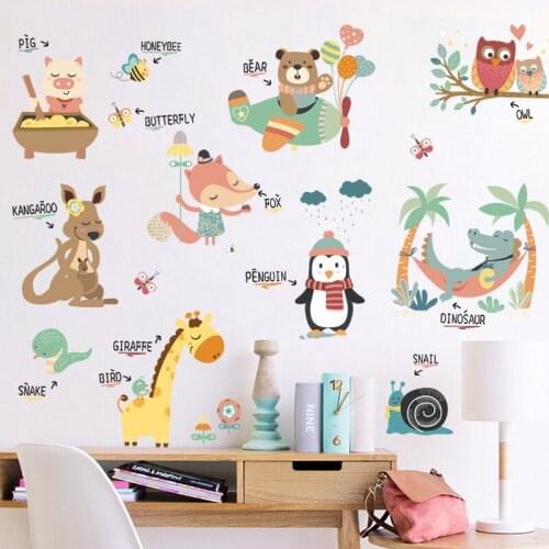 Cartoon Baby Early Education Wall Stickers for Kids Room Living Room Decor Nursery Wall Decal PVC Vinyl Wallpaper Self-adhesive