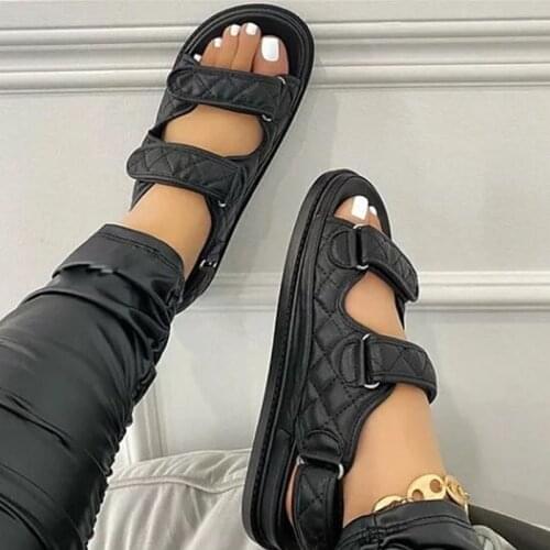 Fashion Women Shoes Sewing Hook&Loop Sandals Ladies Round Head Light Gladiator Sandals For Women Comfy Soft High Quality Shoes
