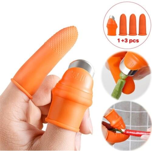 Silicone Thumb Knife Finger Protector Vegetable Harvesting Knife Plant Blade Scissors Cutting Rings Garden Gloves kitchen gadget
