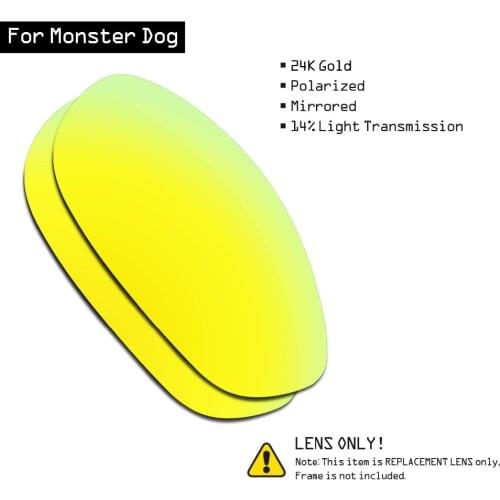 SmartVLT Polarized Sunglasses Replacement Lenses for Oakley Monster Dog - 24K Gold