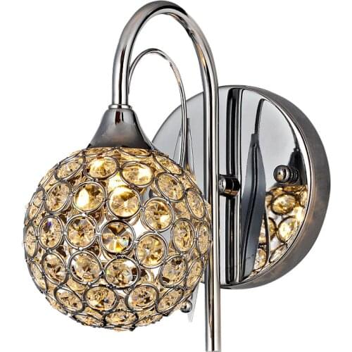 Modern Crystal Ball Bedroom Bedsides Wall Lamp Corridor Balcony Hallway Wall Sconces Mirror Front Crystal Wall Lighting Fixture