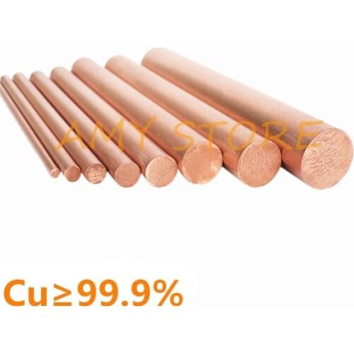 T2 Red Copper Rod Diameter 1/2/2.5/3/3.5/4/5/6/7/8/10/12/14/15/16/18/20/25/30/32/35/40-55mm Round Stick Bar 200mm 250mm Leng