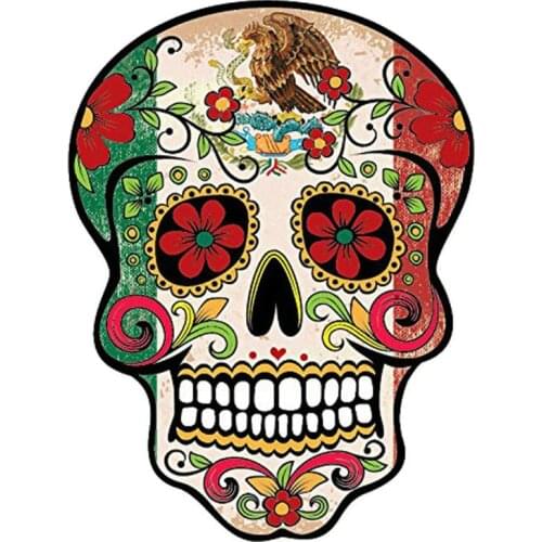 Hot Sell MEXICAN SUGAR SKULL Car Sticker Window Motorcycle Decor Superior Quality Vinyl Reflective Sunscreen Anti-UV PVC