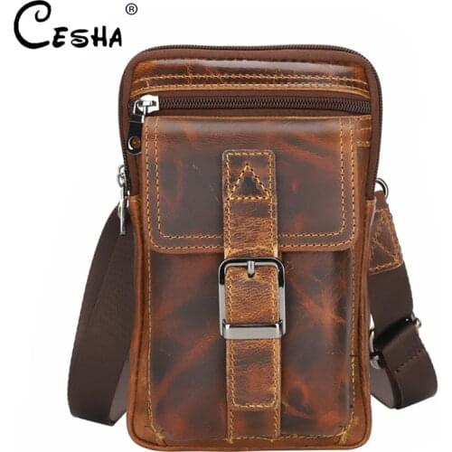 Real Leather Men Vintage Shoulder Travel Bag Male Waist belt pack fashion Crossbody bags Durable Genuine leather Casual Handbag