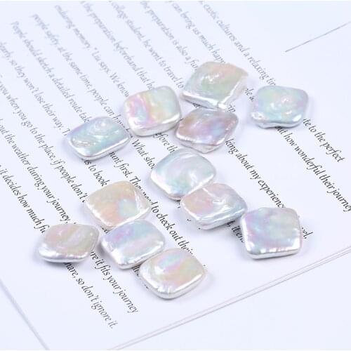 High Quality Grade AAA White Natural Freshwater Pearl 21*21mm Square Shape Loose Bead For Jewelry Making Hot Sale