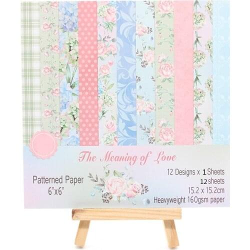 YPP CRAFT 12pcs 6" Single-side Printed The Meaning Of Love pattern creative papercraft art paper handmade scrapbooking set book