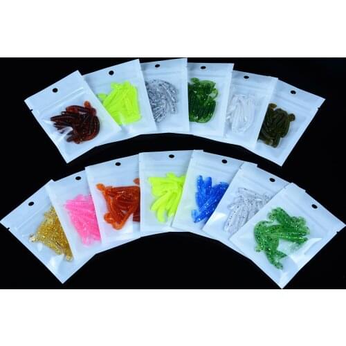 YUZI 50pcs fake bait Wobbler Soft Jigging floating T fish Bionic isca Artificial fishing Lure fly silicone bait Worms