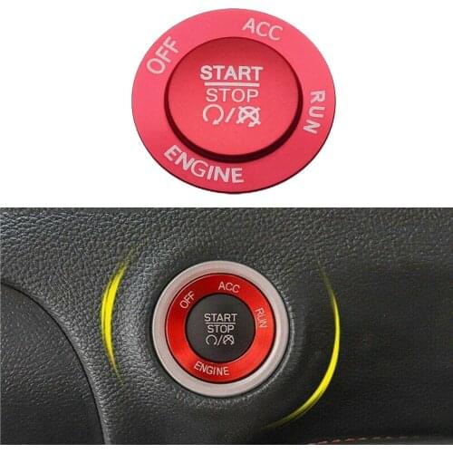 2pcs/set Start Stop Button Cover Accessories Aluminum Engine For Dodge Charger 2015-2019 Parts Replacement Replaces Switch