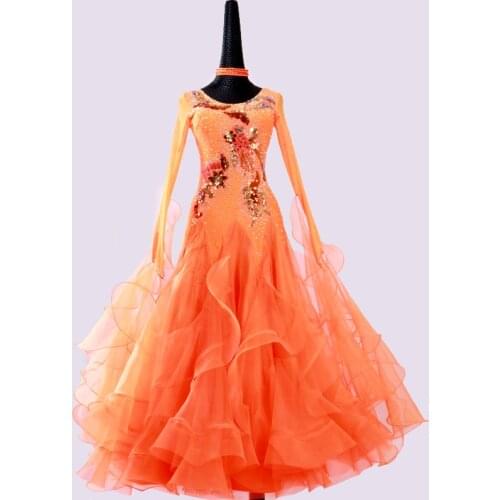 Ballroom Dance Dress For Women High Quality Competition Dresses Modern Waltz Tango Standard Ballroom Costume white MD571