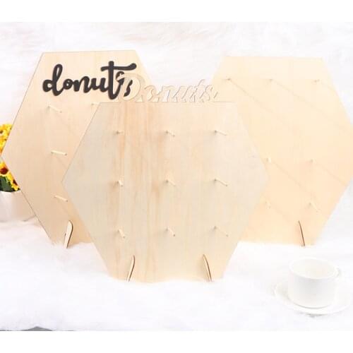 1PC Donuts Wall Stand Wooden Dessert Cake Display Rack Wedding Birthday Party Decor Christmas Party Supplies Hot