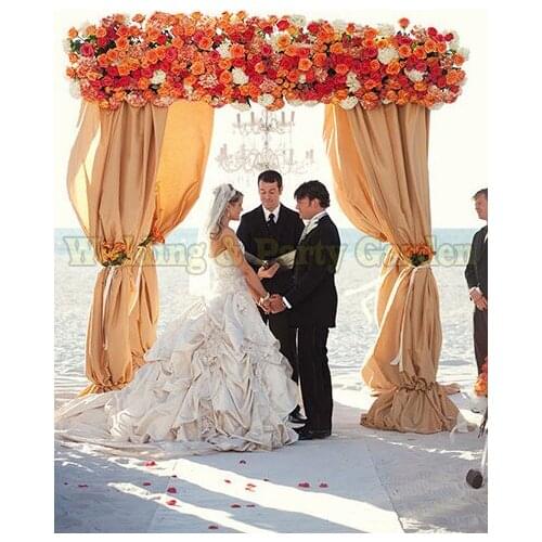 10ft*10ft*10ft Shiny Gold square canopy drape with stainless steel Pipes,wedding stage decor wedding curtain