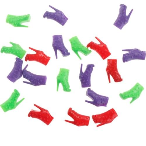 10pairs/pack Original Multiple Colorful Doll Accessories Fashion High-heeled Shoes For Barbie Doll Shoes