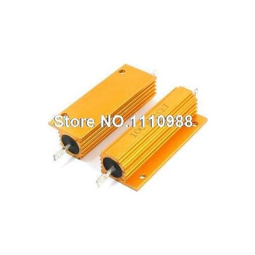 2 pcs Chassis Mount Type Aluminum Wire Wound Power Resistor 2 Ohm 100W