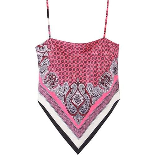 2021 Fashion Printing Back Knotted Summer Seaside Beach Sling Bellyband Sexy Sleeveless Strapless Vest Popular Ladies Clothes