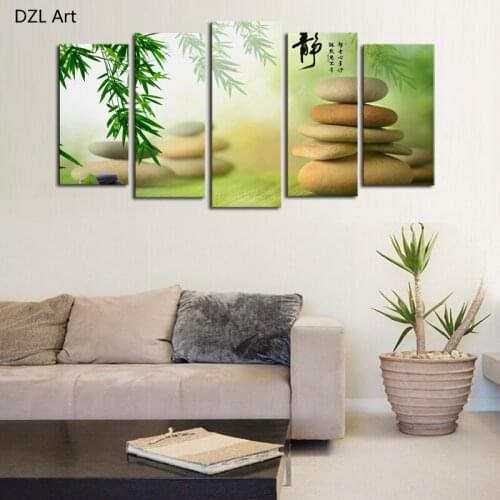 5 panels(No Frame) Bamboo stones Home Wall Decor Painting Canvas Art HD Print Painting Canvas Picture For Home Decor