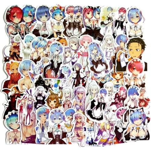 50pcs/set Re:Life In A Different World From Zero Stickers For Motorcycle Phone Skateboards Laptop Luggage Bicycle Anime Stickers