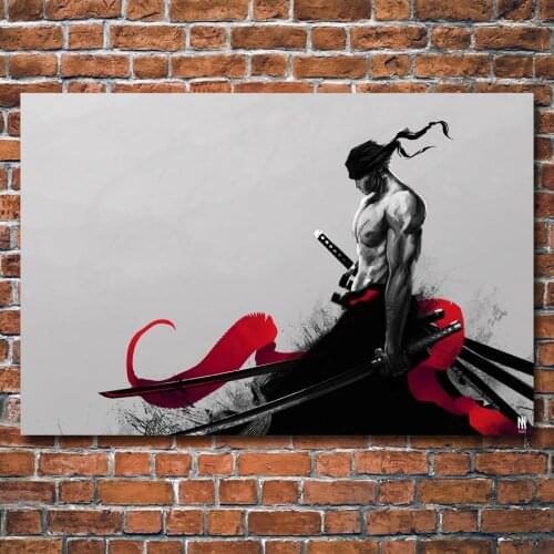 Anime One Piece Zoro Picture Printed Wall Art Painting Canvas Cloth Poster For Living Room Decor