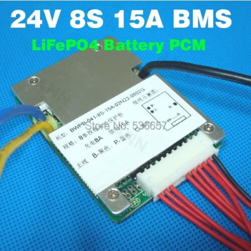 Free shipping 8S 24v lifepo4 battery BMS 3.2v cell 8S PCM Used for 24V 10a 12a 15a LiFePO4 battery