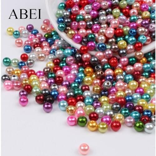 200pcs 6mm Round Imitation Pearl Beads Mix Colors Loose Bead Sewing Garments Accessories DIY Jewelry Findings Embellishment