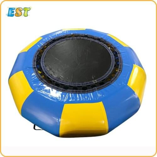 Jumping water game kids inflatable floating trampoline 4m inflatable water trampoline for aqua park