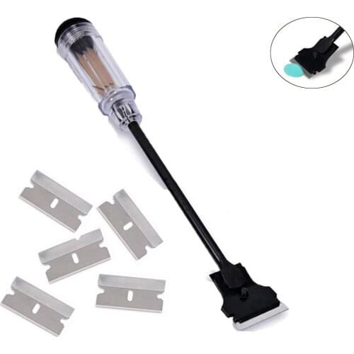 FOSHIO Car Film Wrap Long Handle Squeegee Carbon Fiber Vinyl Sheet Razor Scraper Glue Sticker Remover Window Glass Tinting Tools