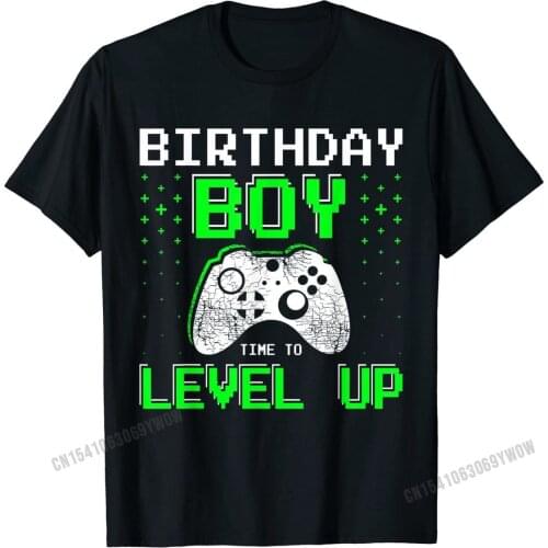 Gamer Gifts for Teen Boys Level Up Birthday Tee Video Game T-Shirt T Shirts Faddish Print Cotton Boy T Shirt Normal