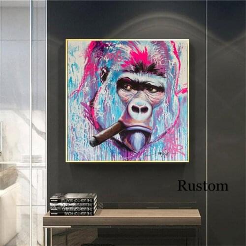 Graffiti Posters On The Wall Animal Canvas Painting for Interior Modern Home Room Decoration Frameless Wall Art