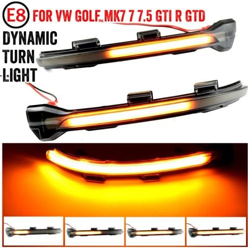 Smoked For VW Golf 7 VII MK7 MK7.5 2014-2019 Touran Side Wing Rearview Mirror Indicator Blinker LED Dynamic Turn Signal Light