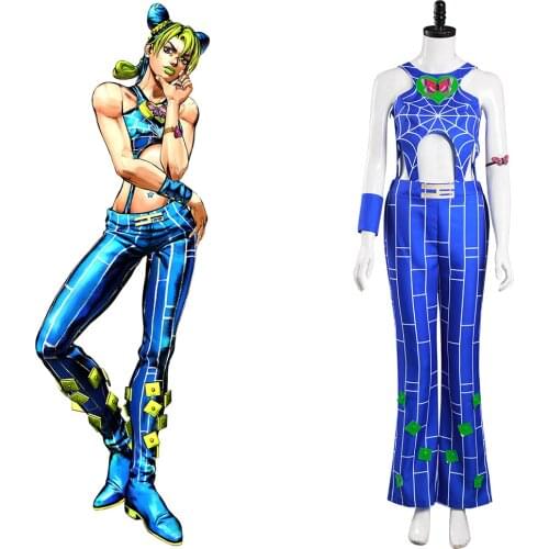 JoJo‘s Bizarre Adventure : Stone Ocean Jolyne Cujoh Cosplay Costume Pants Vest Outfits Halloween Carnival Suit
