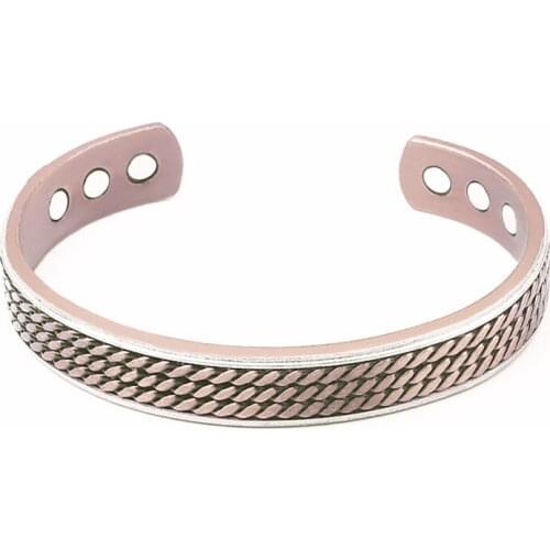 Red Copper Color Button Pattern Bracelet Promoting Blood Circulation Magnetic Health Bracelet