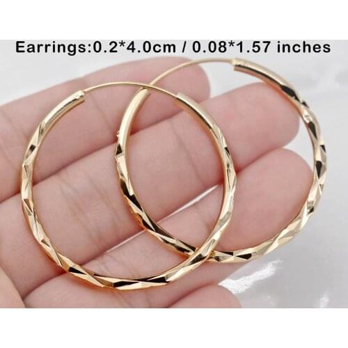RLOPAY fashion Round Hoop Gold Earrings for Women Gold Color Earrings Luxury Jewelry for Wedding Anniversary Gift acessories