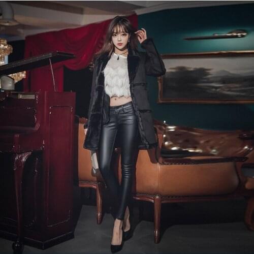 RG Fashion Womens Black Elastic Pencil Pants Sexy Sheath Waist Skinny Long Trousers for Women Plus Size XL 2017