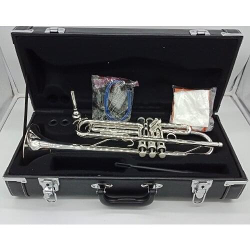 Music Fancier Club Bb Trumpet 8345S Silver Plated Music Instruments Profesional Trumpets Student Included Case Mouthpiece