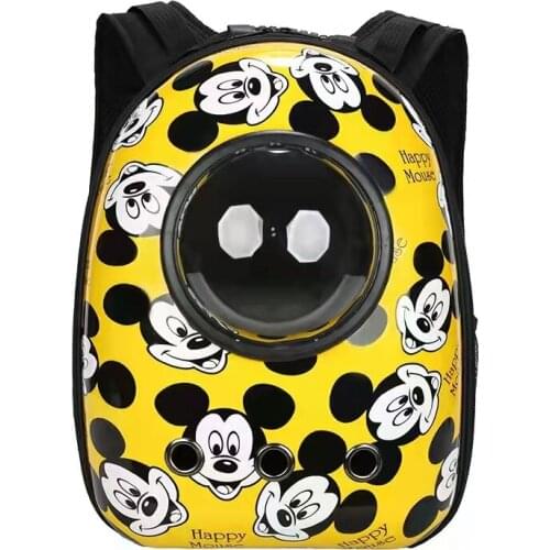 Disney Mickey Mouse cartoon pet out bag Travel Windproof portable space capsule backpack breathable Dog Backpack cat bag