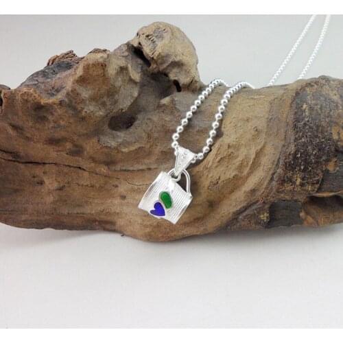 Hearts Cup 999 Sterling Silver Pendant Necklace Women Cloisonne Enamel Pendants Charms Chinese Handmade Luxury Jewelry Trendy