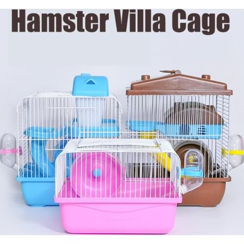 Pet Hamster Cage Portable Pet Cage Transparent Hamster House for Hamster Guinea Pig Parrot Bunny Ferret
