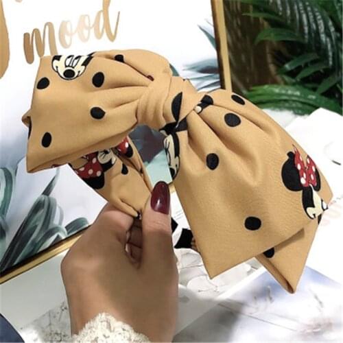 Disney big double bow headband headgear headgear party cartoon Mickey Mouse wide-brimmed fashion headband decoration hot gift