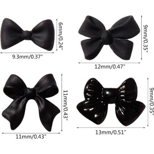 R3MF 50pcs/pack Cute Bowknot Nail Art Decorations 3D Resin Ribbon Simple Manicure Accessories DIY Crafts Supplies