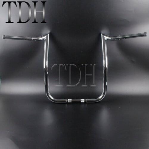 Motorcycle 16" 12" 14" Rise 1 1/4" Black Steel Handle Bars Handlebars For 1986-2019 HARLEY TOURING BATWING FAIRING Chrome Bagger