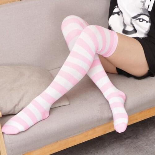 Over Knee Long Stripe Cute Socks Women Funny Pantyhose Japanese Cartoon Stockings Sexy Women Girl Cosplay Student Kawaii Socks