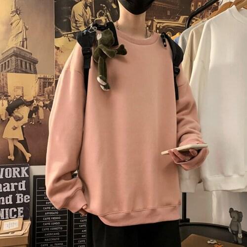 Autumn Spring 2021 Hoodies Sweatshirt Mens Black Loose Hip Hop Punk Pullover Streetwear Casual Fashion Clothes OVERSize S-5XL
