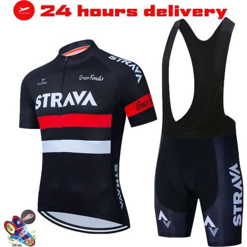 STRAVA New Cycling Jersey Set Summer Cycling Wear Mountain Bike Clothes Bicycle Clothing MTB Bike Cycling Clothing Cycling Suit