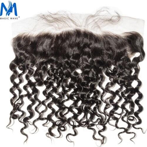 Magic 13x4 Deep Wave Lace Frontal Closure Brazilian Hair Natural Color Human Hair Deep Wave Frontal Closure16 18 20 22 Inches