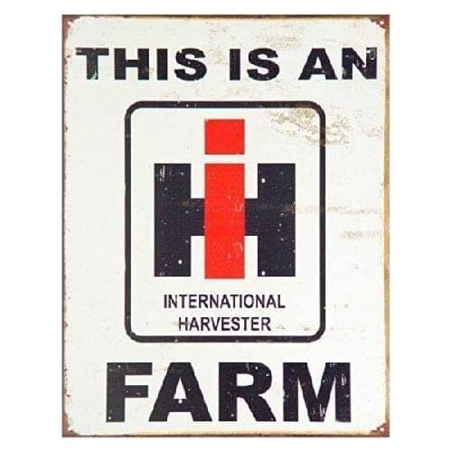 Wisesign International Harvester Farm Farmall Tractor Barn Retro Vintage Style/Rusty Look Metal Tin Sign 8x12 inche