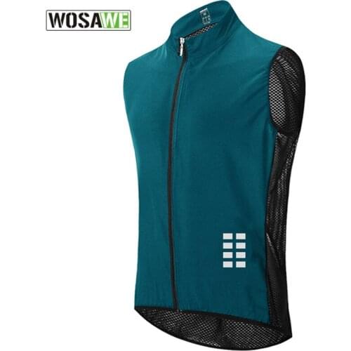 WOSAWE Mountain Bike Cycling Running Waterproof Breathable Clothing Cycling Wear Vest Sleeveless Bicycle Jersey Sports Clothing